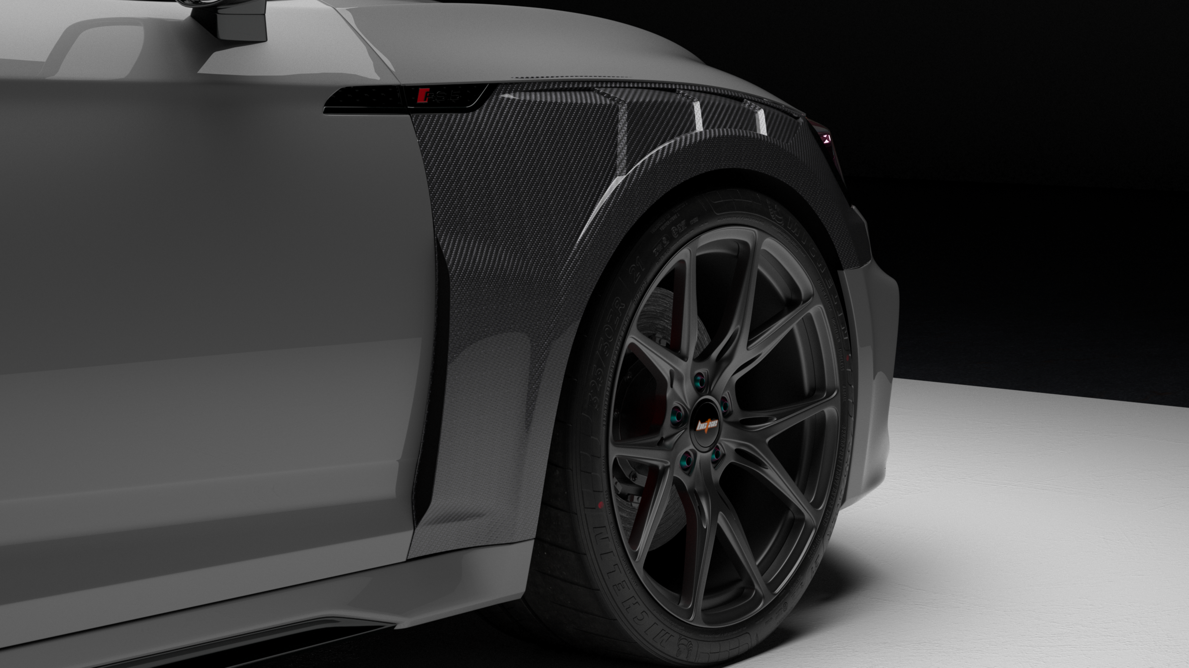 Audi RS4 B9 B9.5 2018-ON with Aftermarket Parts - Front Fenders Dry Pre-preg Carbon Fiber from BCTXE Tuning