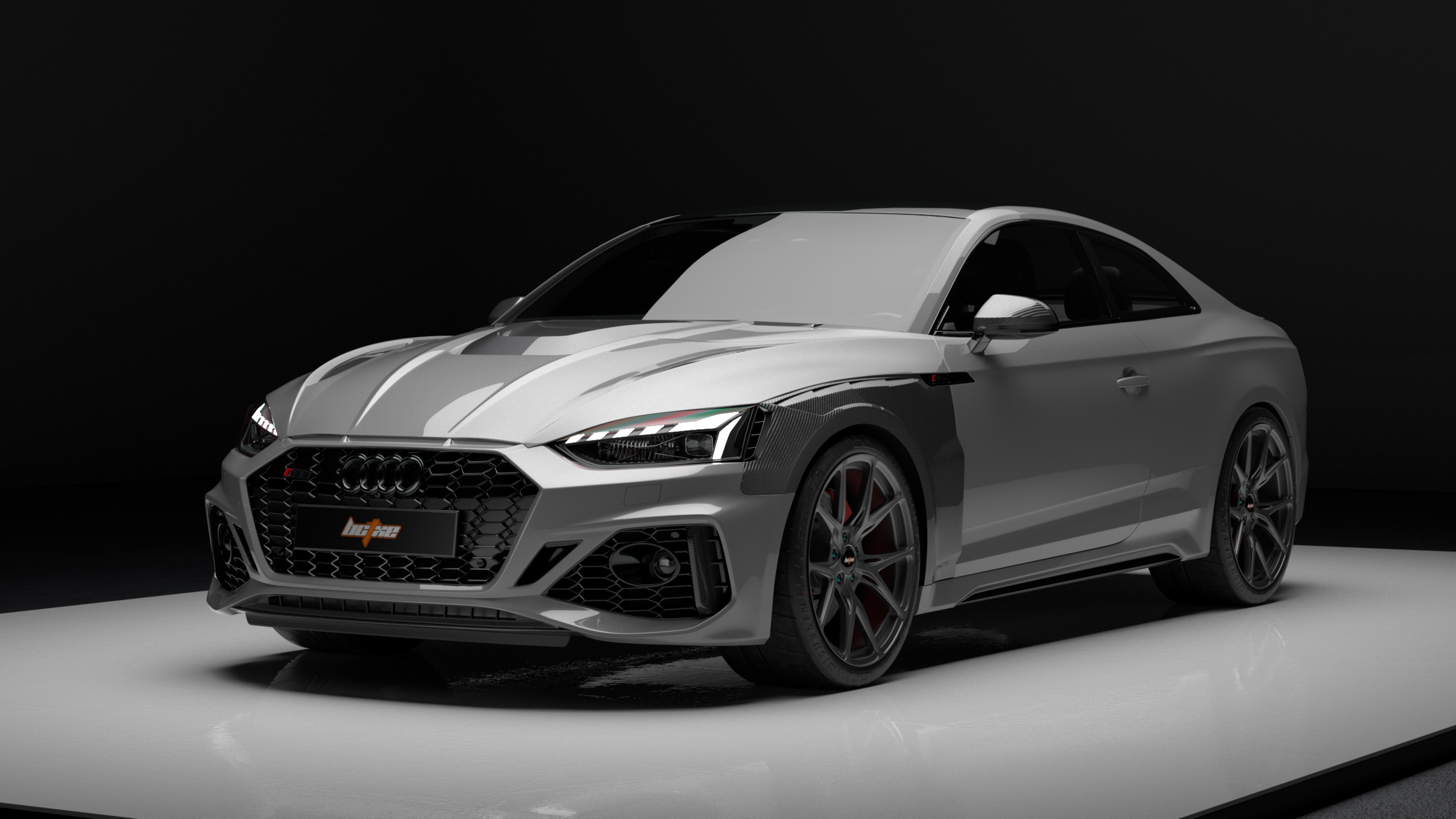 Audi RS5 B9 B9.5 2017 2018 2019 2020 2021 2022 2023 2024 2025 with Aftermarket Parts - Front Fenders Dry Pre-preg Carbon Fiber from BCTXE Tuning