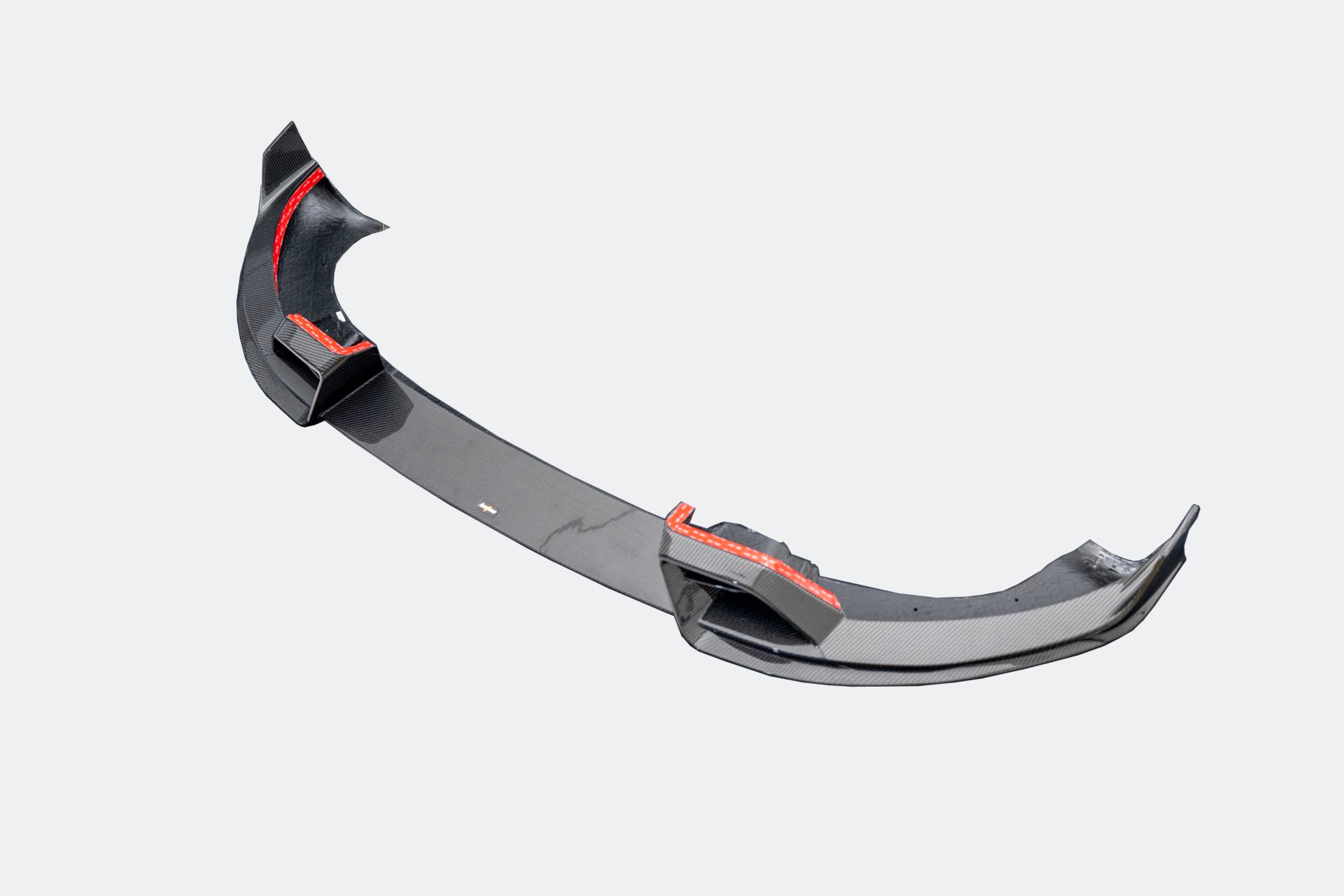 Tesla Model Y Juniper 2026-ON with Aftermarket Parts - Front Lip Dry Pre-preg Carbon Fiber from BCTXE Tuning