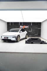 Tesla Model Y Juniper 2026-ON with Aftermarket Parts - Front Lip Dry Pre-preg Carbon Fiber from BCTXE Tuning
