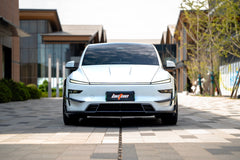 Tesla Model Y Juniper 2026-ON with Aftermarket Parts - Front Lip Dry Pre-preg Carbon Fiber from BCTXE Tuning