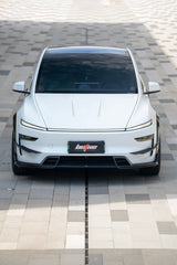 Tesla Model Y Juniper 2026-ON with Aftermarket Parts - Front Lip Dry Pre-preg Carbon Fiber from BCTXE Tuning