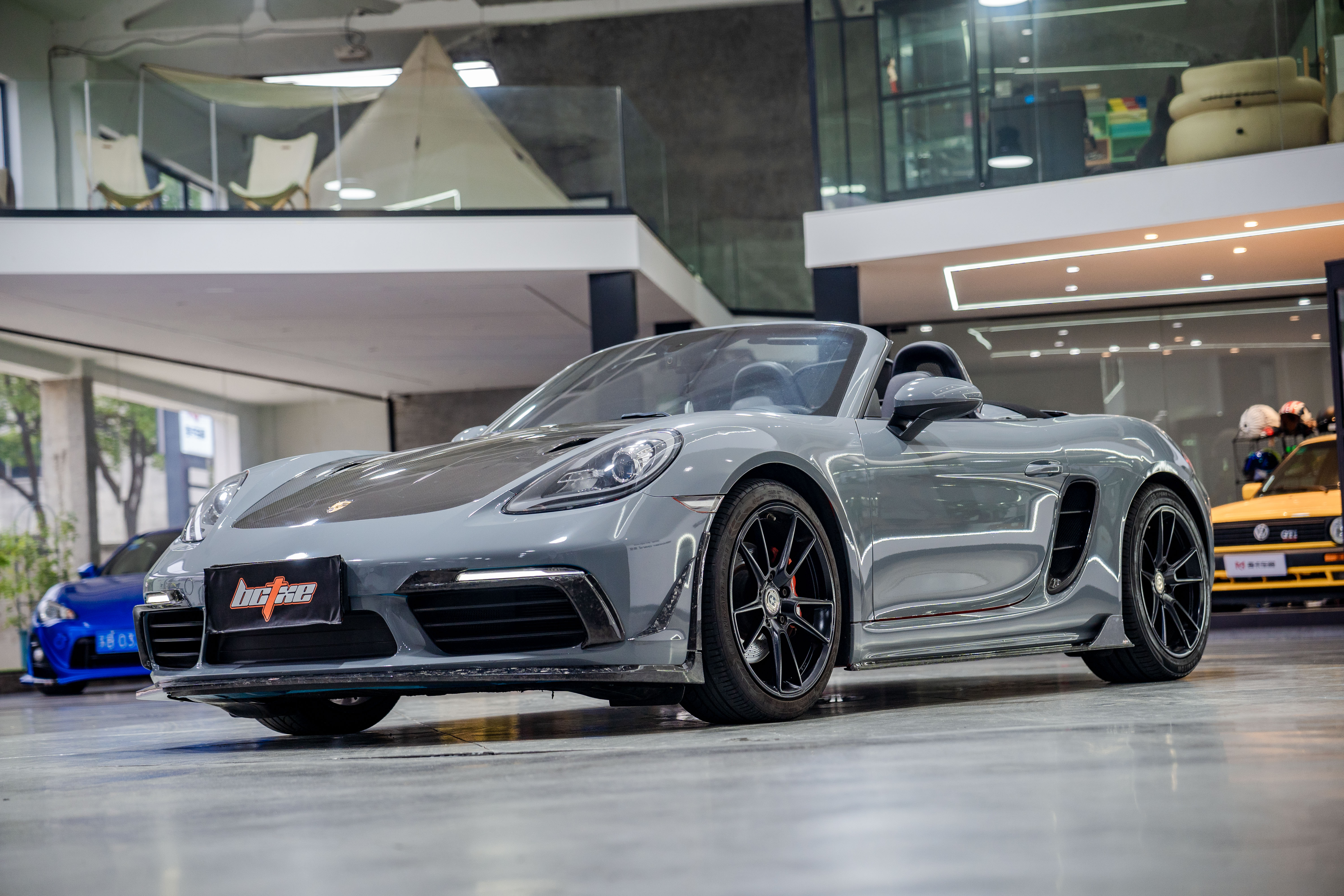 Porsche 718 Cayman / Boxster / GTS 2017-ON with Aftermarket Parts - Front Lip Pre-preg Carbon Fiber from BCTXE Tuning