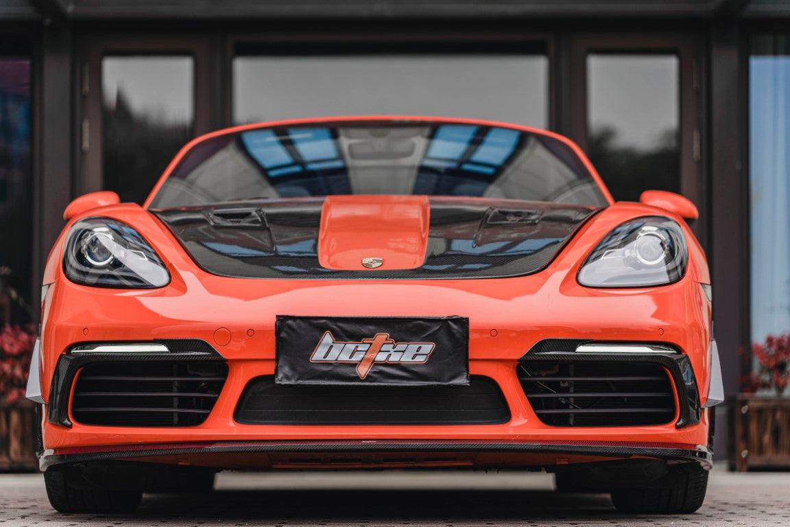 Porsche 718 Cayman / Boxster / GTS 2017-ON with Aftermarket Parts - Upper Valences Pre-preg Carbon Fiber from BCTXE Tuning