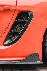 Porsche 718 Cayman / Boxster / GTS 2017-ON with Aftermarket Parts - Side Vents Pre-preg Carbon Fiber from BCTXE Tuning