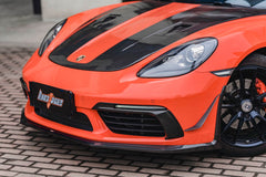 Porsche 718 Cayman / Boxster / GTS 2017-ON with Aftermarket Parts - Upper Valences Pre-preg Carbon Fiber from BCTXE Tuning