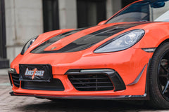Porsche 718 Cayman / Boxster / GTS 2017-ON with Aftermarket Parts - Front Canards Pre-preg Carbon Fiber from BCTXE Tuning