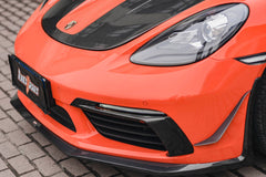 Porsche 718 Cayman / Boxster / GTS 2017-ON with Aftermarket Parts - Front Lip Pre-preg Carbon Fiber from BCTXE Tuning