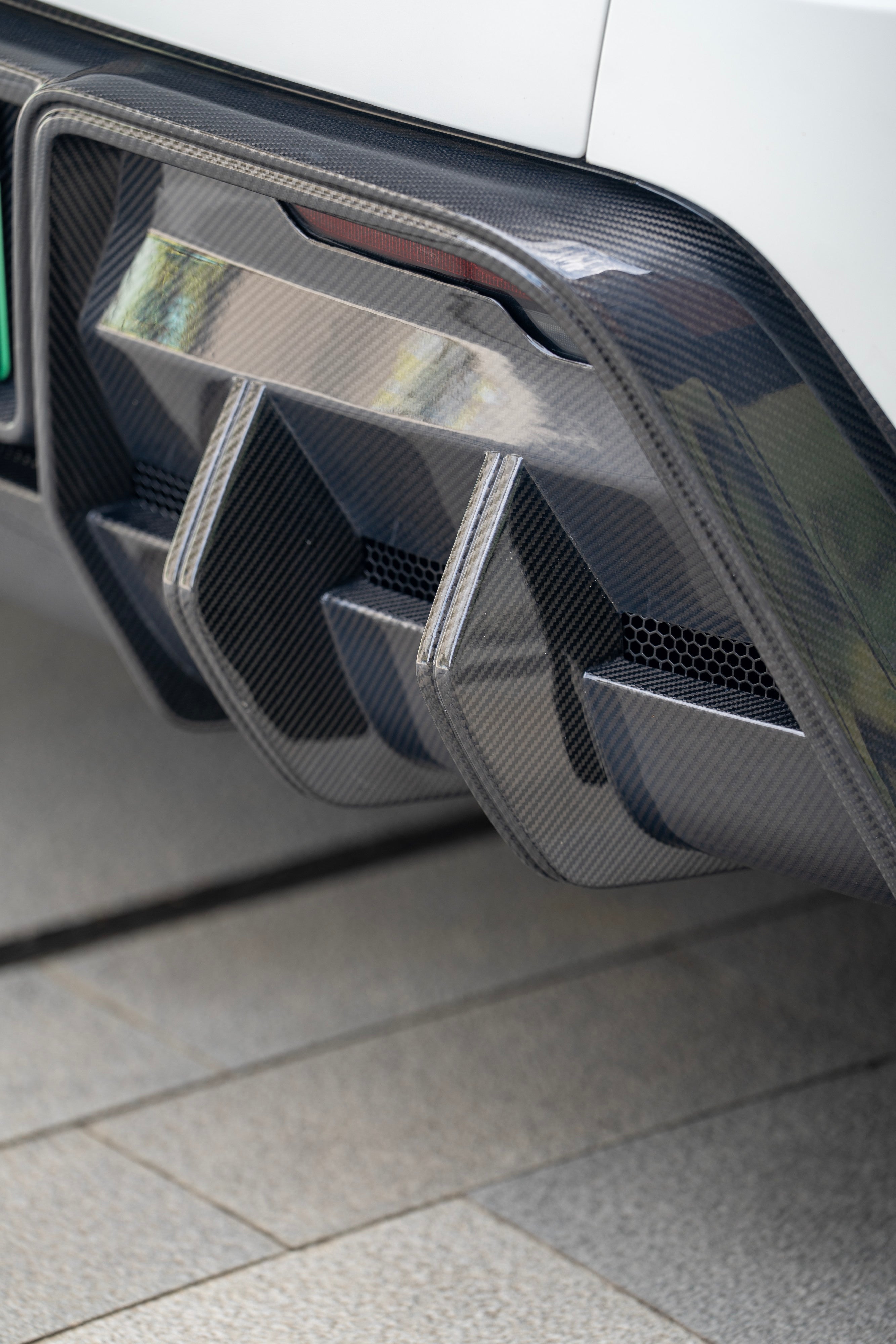 Tesla Model Y Juniper 2026-ON with Aftermarket Parts - Rear Diffuser Dry Pre-preg Carbon Fiber from BCTXE Tuning