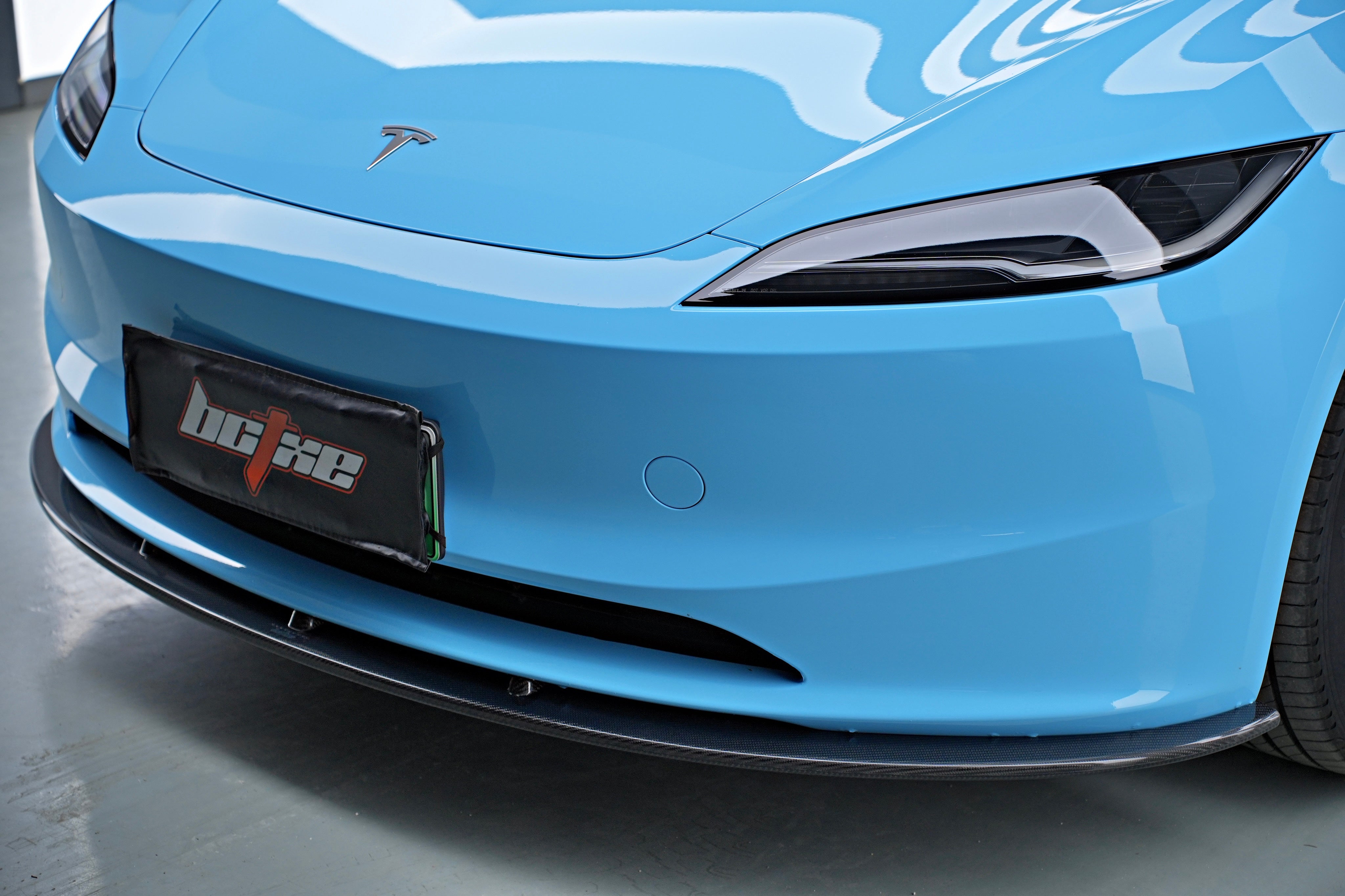 Tesla Model 3 Highland 2024-ON with Aftermarket Parts - V2 Style Front Lip Carbon Fiber from BCTXE Tuning