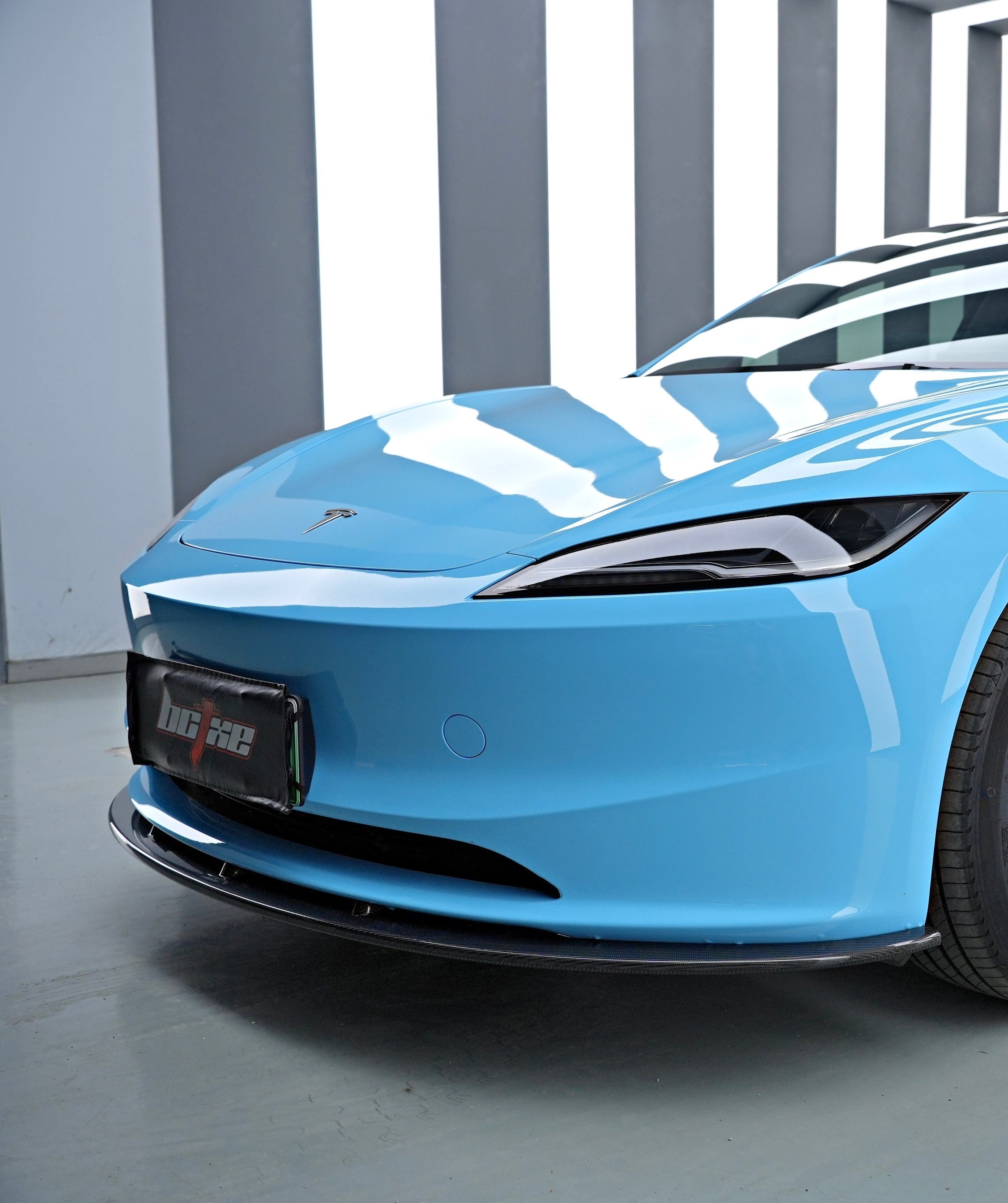 Tesla Model 3 Highland 2024-ON with Aftermarket Parts - V2 Style Front Lip Carbon Fiber from BCTXE Tuning