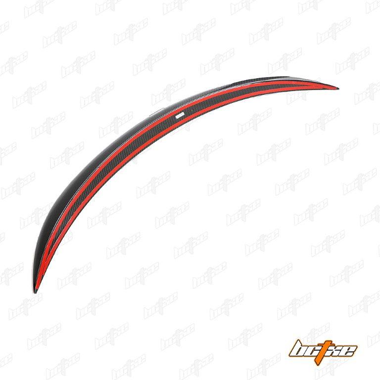 Tesla Model 3 Highland / Performance 2024-ON with Aftermarket Parts - V1 Style Rear Spoiler Pre-preg Carbon Fiber from BCTXE Tuning