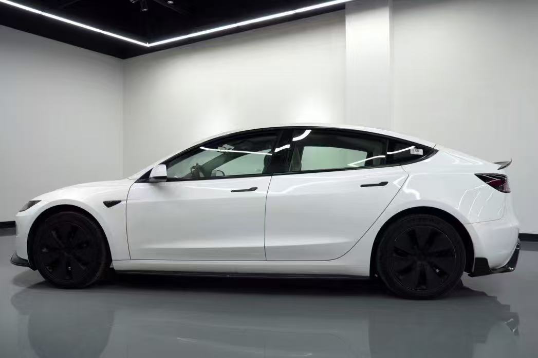 Tesla Model 3 Highland / Performance 2024-ON with Aftermarket Parts - V2 Style Rear Spoiler Pre-preg Carbon Fiber from BCTXE Tuning