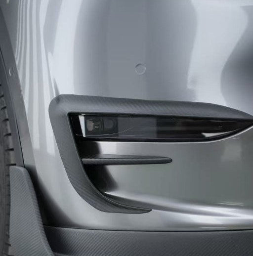 Tesla Model Y Performance AWD Long Range RWD Standard 2020 2021 2022 2023 2024 2025 with Aftermarket Parts - Front Canards Pre-preg Carbon Fiber from BCTXE Tuning