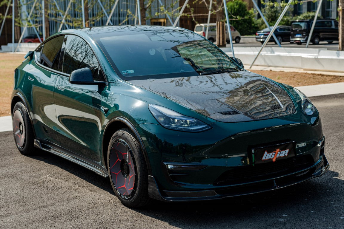Tesla Model Y Performance AWD Long Range RWD Standard 2020 2021 2022 2023 2024 2025 with Aftermarket Parts - V1 Side Skirts Carbon Fiber from BCTXE Tuning