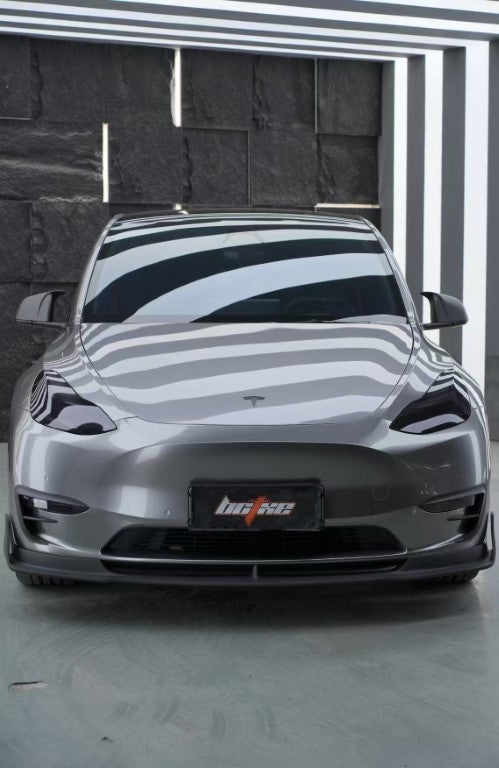 esla Model Y Performance AWD Long Range RWD Standard 2020 2021 2022 2023 2024 2025 with Aftermarket Parts - V1 Front Lip Carbon Fiber from BCTXE Tuning