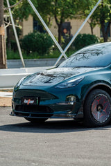 esla Model Y Performance AWD Long Range RWD Standard 2020 2021 2022 2023 2024 2025 with Aftermarket Parts - V1 Front Lip Carbon Fiber from BCTXE Tuning