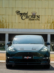 esla Model Y Performance AWD Long Range RWD Standard 2020 2021 2022 2023 2024 2025 with Aftermarket Parts - V1 Front Lip Carbon Fiber from BCTXE Tuning
