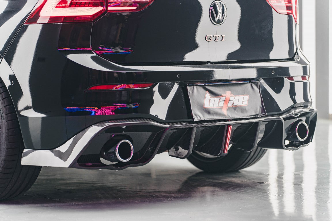 Volkswagen GTI & R-line MK8 2022-ON with Aftermarket Parts - Pre-preg Carbon Fiber Rear Diffuser from BCTXE Tuning
