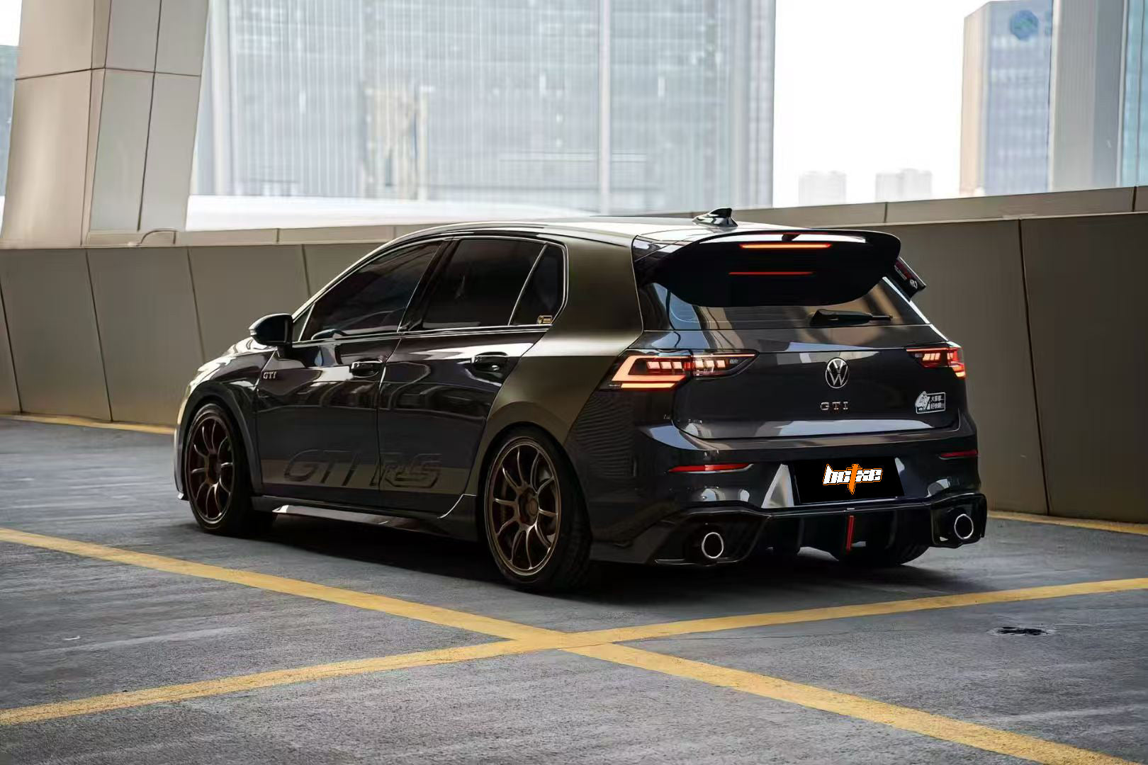 Volkswagen GTI & R-line MK8 2022-ON with Aftermarket Parts - Pre-preg Carbon Fiber Rear Diffuser from BCTXE Tuning