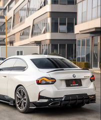 BMW 2 Series M240i 230i (With M-Package Bumper, does not fit base model) G42 2022-ON with Aftermarket Parts - AE Style Rear Diffuser & Canards ABS from ArmorExtend