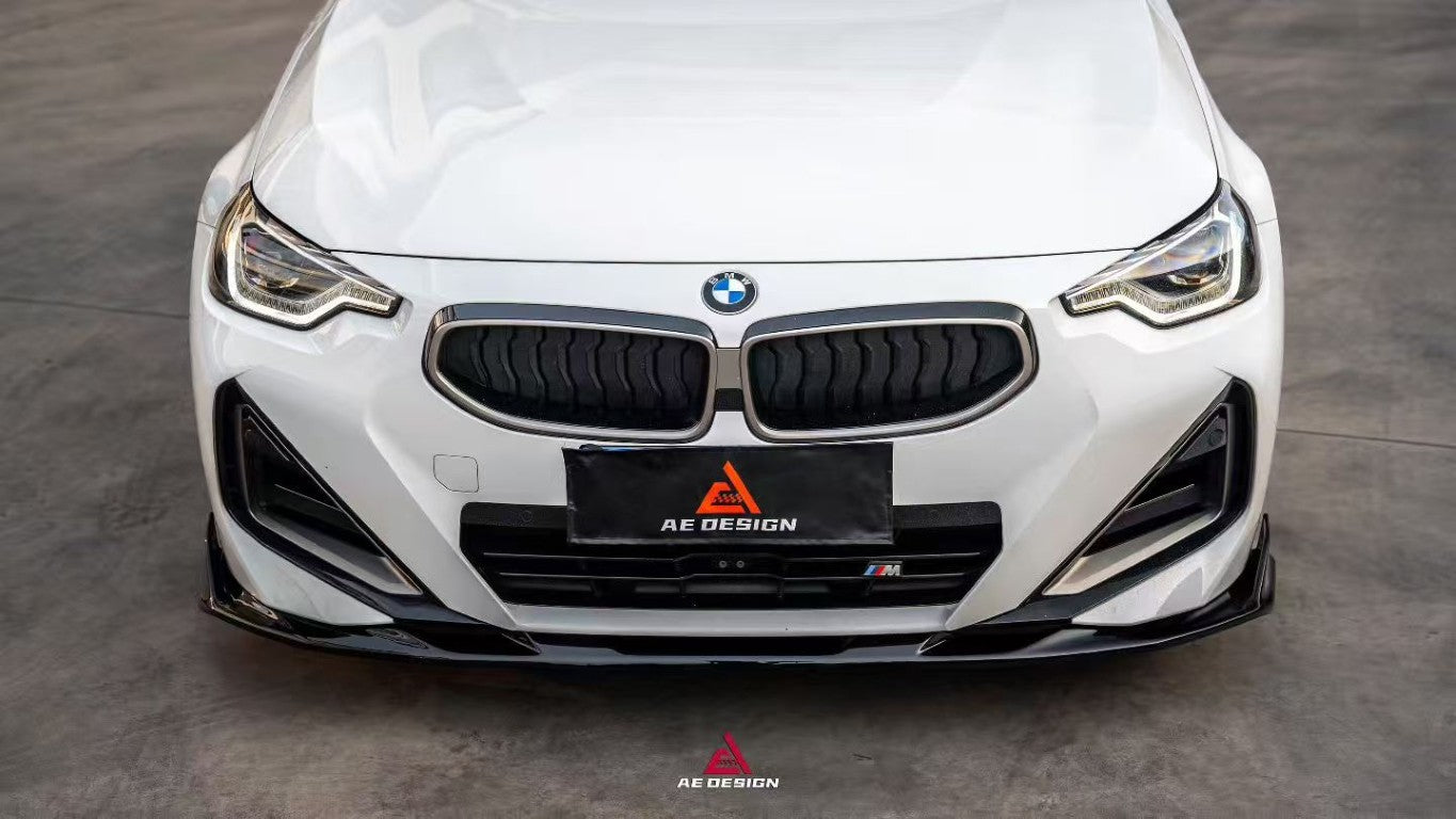 BMW 2 Series M240i 230i (With M-Package Bumper, does not fit base model) G42 2022-ON with Aftermarket Parts - AE Style Front Lip?ABS from ArmorExtend