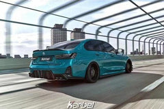 BMW 3 Series 330i (with M-package bumper, does not fit base model) M340i G20 G21 LCI 2023 2024 with Aftermarket Parts - V2 Style Diffuser & Canards Pre-preg Carbon Fiber from Karbel Carbon