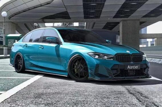 BMW 3 Series 330i (with M-package bumper, does not fit base model) M340i G20 G21 LCI 2023 2024 with Aftermarket Parts - V2 Style Front Canards Pre-preg Carbon Fiber from Karbel Carbon