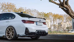 BMW 3 Series M340i 330i (With M-Package Bumper, does not fit base model) LCI G20 G21 2023-ON with Aftermarket Parts - AE V3 Style Rear Diffuser & Canards ABS from ArmorExtend