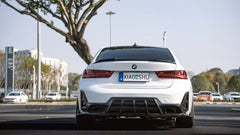 BMW 3 Series M340i 330i (With M-Package Bumper, does not fit base model) LCI G20 G21 2023-ON with Aftermarket Parts - AE V3 Style Rear Diffuser & Canards ABS from ArmorExtend