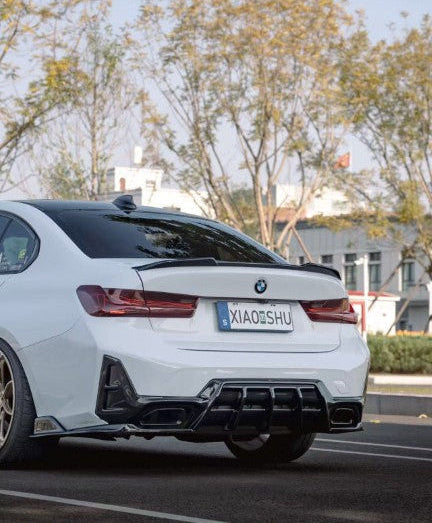 BMW 3 Series M340i 330i (With M-Package Bumper, does not fit base model) LCI G20 G21 2023-ON with Aftermarket Parts - AE V3 Style Rear Diffuser & Canards ABS from ArmorExtend