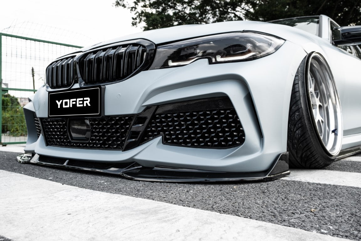 BMW 3 Series M340i 330i G20 G21 Pre-LCI 2019-2022 with Aftermarket Parts - PP Front Bumper & Lip from Yofer USA