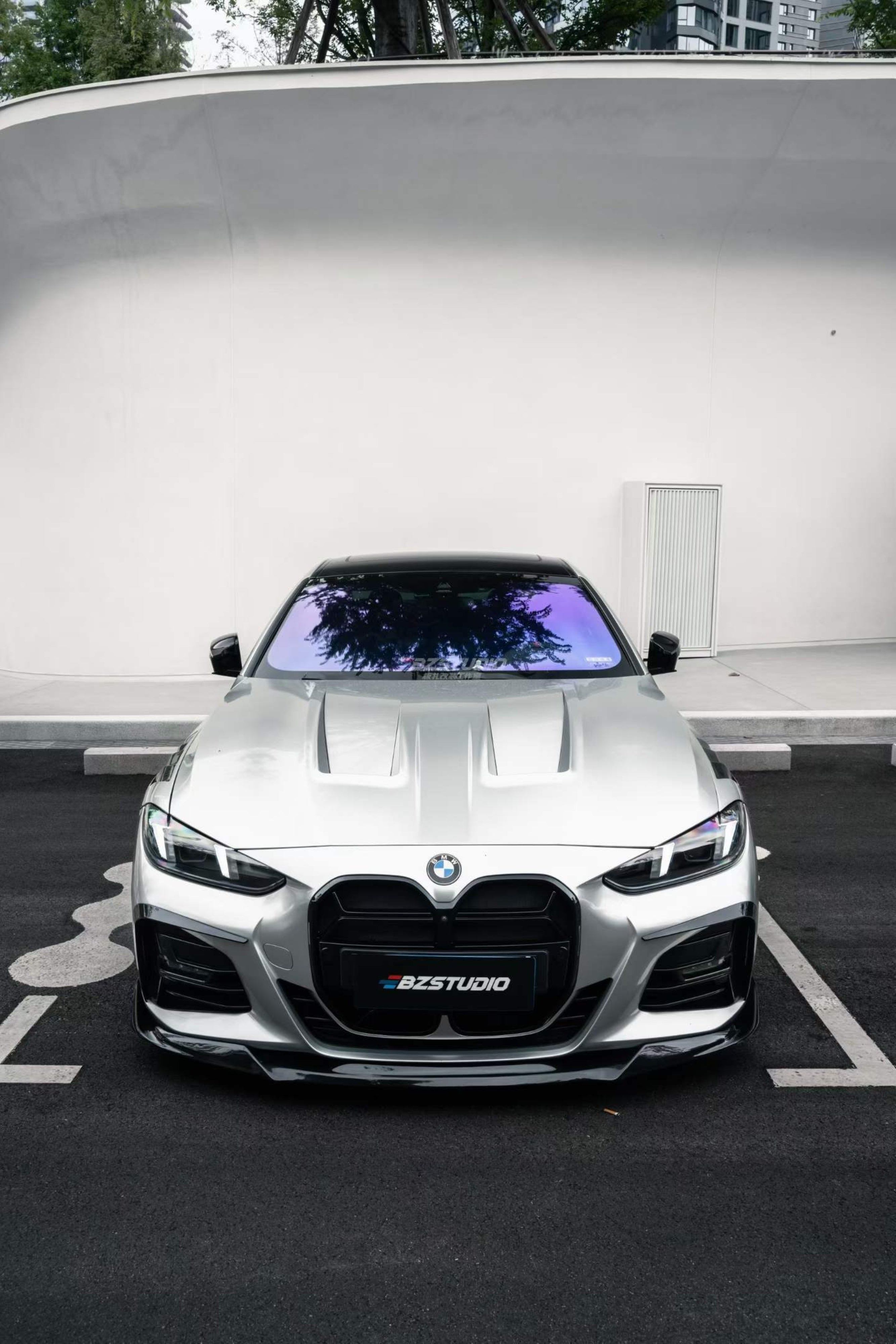 BMW 4 Series M440i 430i (With M-Package Bumper, does not fit base model) G22 G23 2020-ON with Aftermarket Parts - Plustic Series Front Lip ABS from ArmorExtend