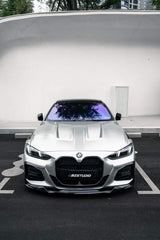 BMW 4 Series M440i 430i (With M-Package Bumper, does not fit base model) G22 G23 2020-ON with Aftermarket Parts - Plustic Series Front Lip ABS from ArmorExtend