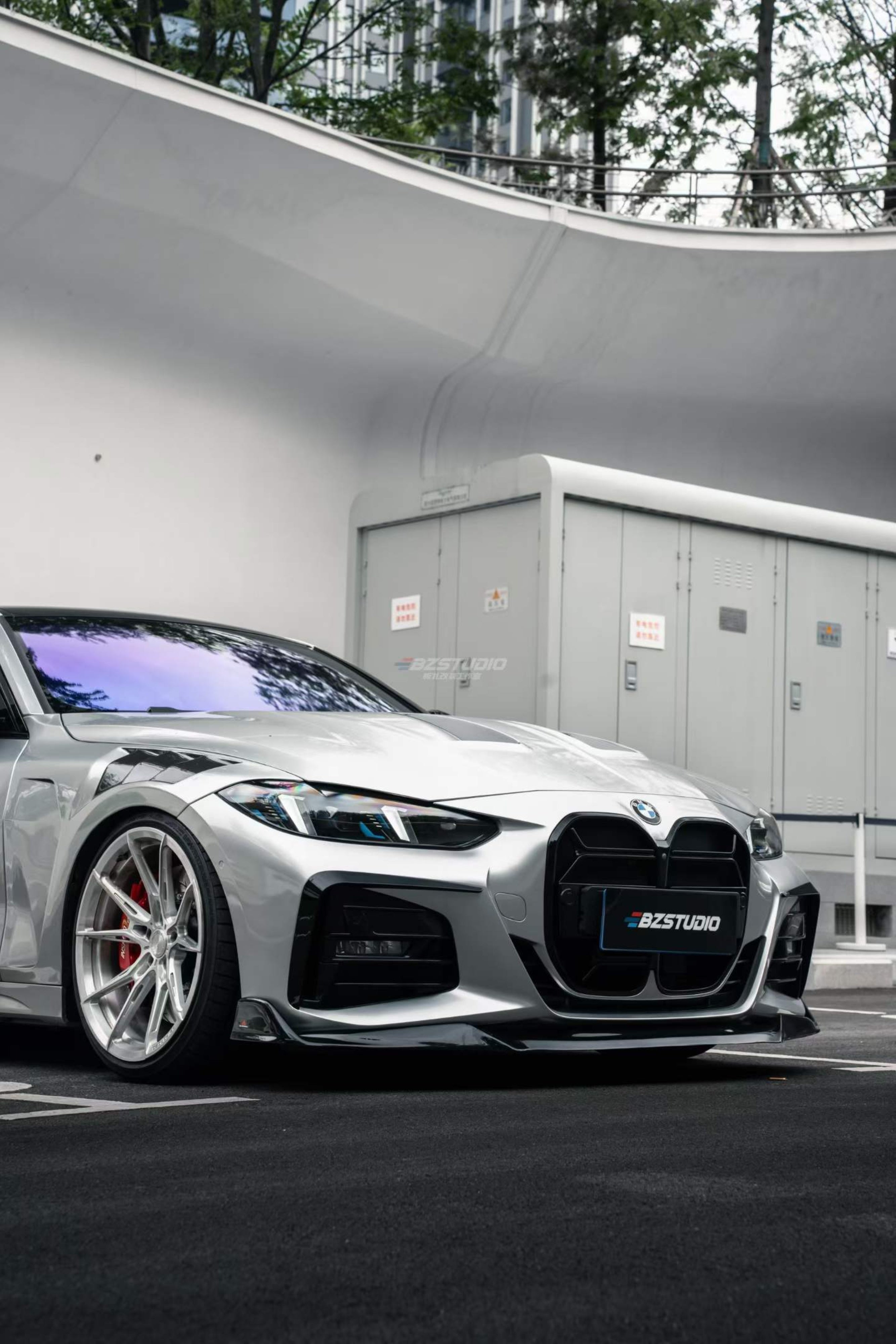 BMW 4 Series M440i 430i (With M-Package Bumper, does not fit base model) G22 G23 2020-ON with Aftermarket Parts - Plustic Series Front Lip ABS from ArmorExtend