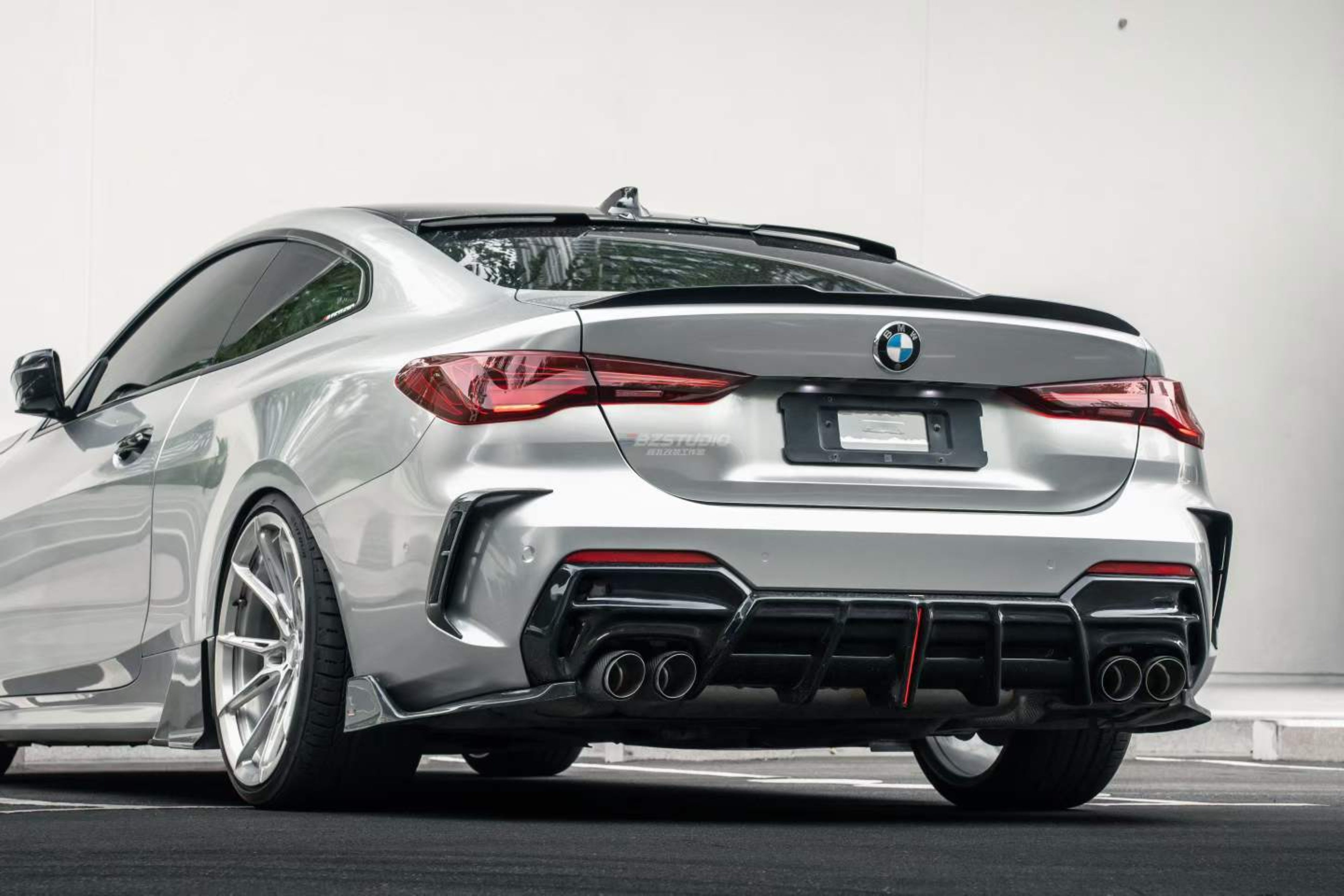 BMW 4 Series M440i 430i (With M-Package Bumper, does not fit base model) G22 G23 2020-ON with Aftermarket Parts - Plustic Series Rear Diffuser ABS from ArmorExtend