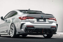 BMW 4 Series M440i 430i (With M-Package Bumper, does not fit base model) G22 G23 2020-ON with Aftermarket Parts - Plustic Series Rear Diffuser ABS from ArmorExtend