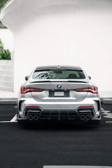BMW 4 Series M440i 430i (With M-Package Bumper, does not fit base model) G22 G23 2020-ON with Aftermarket Parts - Plustic Series Rear Diffuser ABS from ArmorExtend
