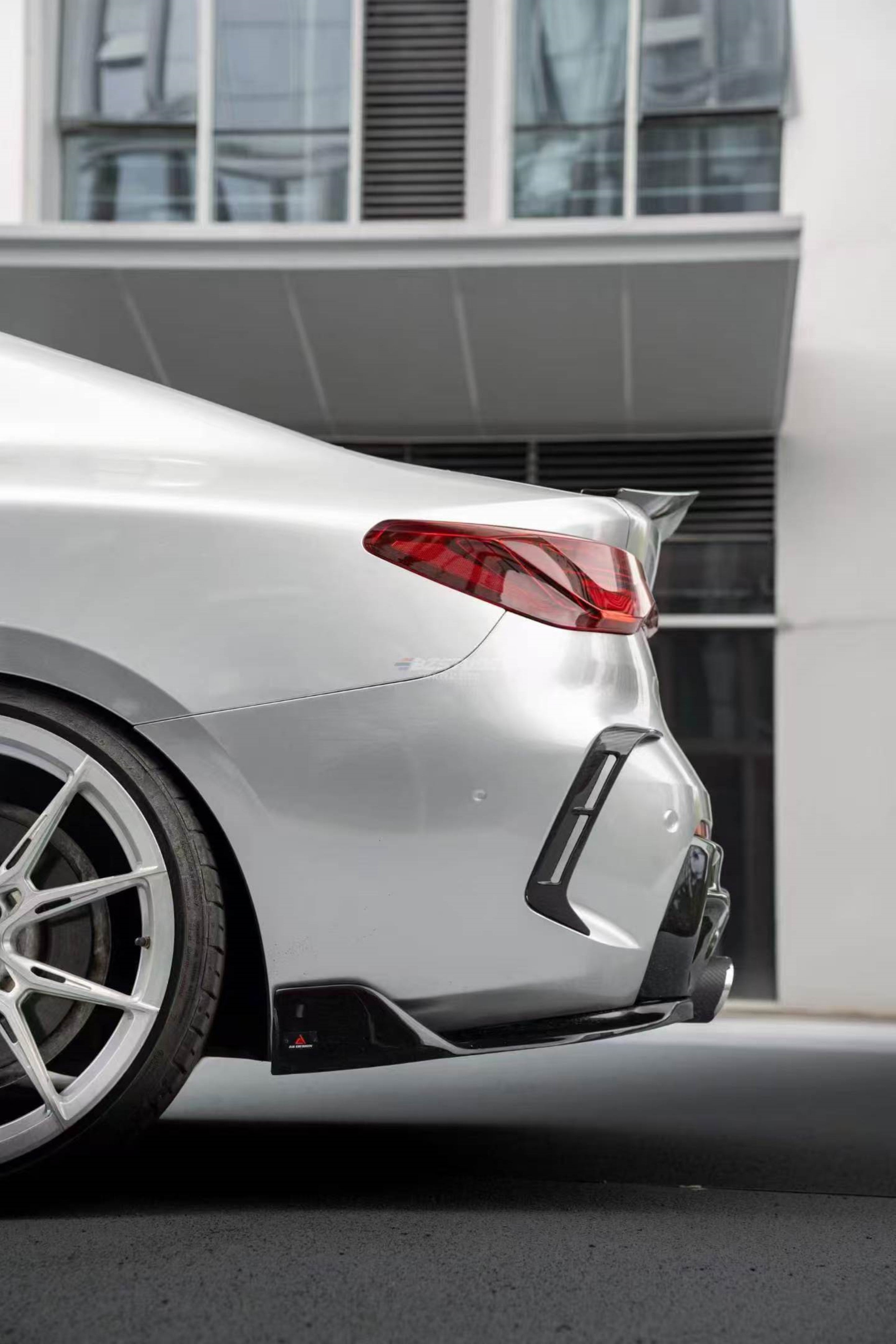 BMW 4 Series M440i 430i (With M-Package Bumper, does not fit base model) G22 G23 2020-ON with Aftermarket Parts - Plustic Series Rear Diffuser ABS from ArmorExtend