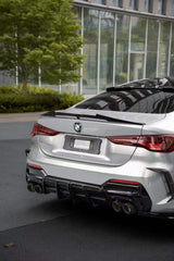 BMW 4 Series M440i 430i (With M-Package Bumper, does not fit base model) G22 G23 2020-ON with Aftermarket Parts - Plustic Series Rear Diffuser ABS from ArmorExtend