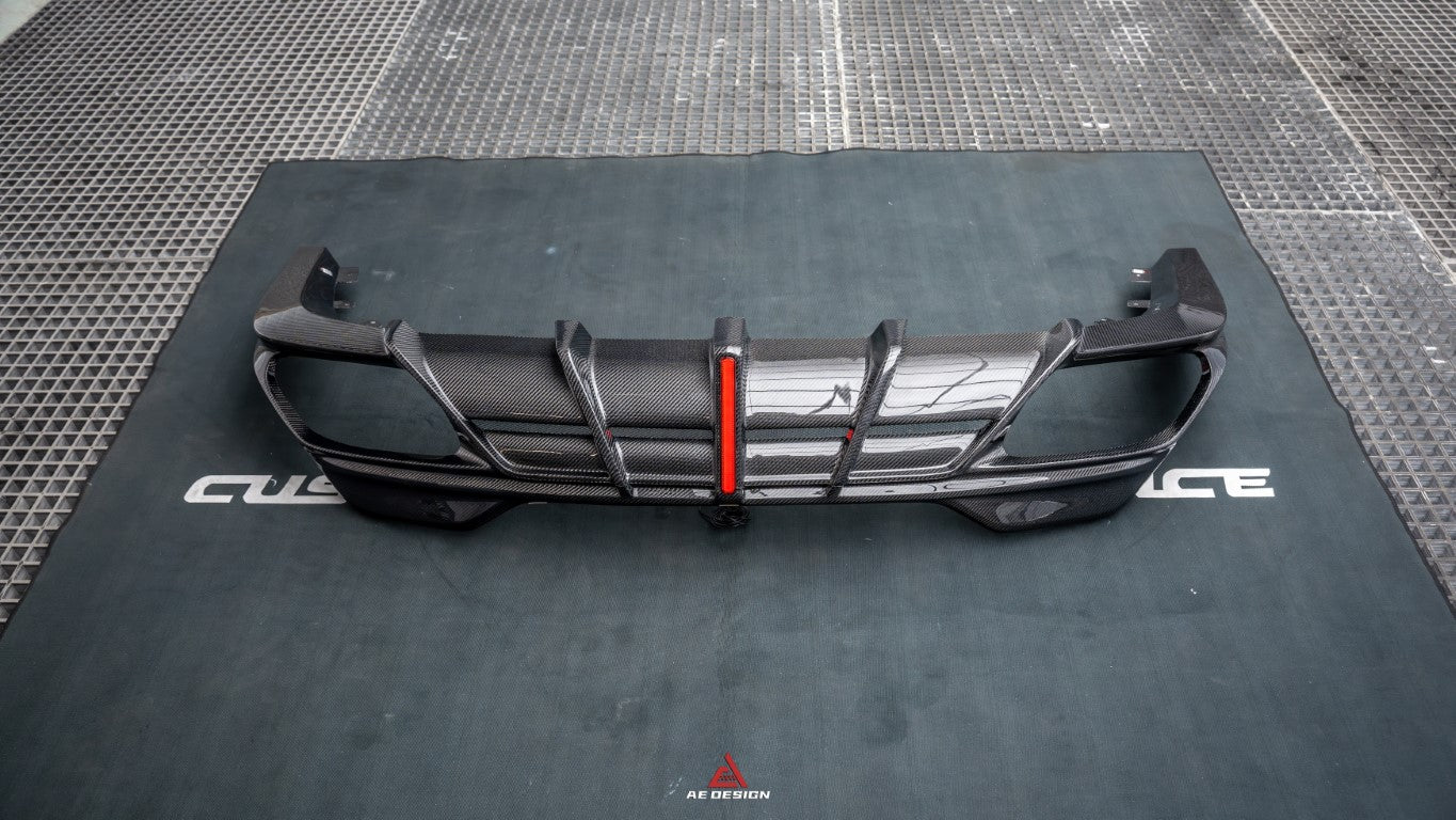 BMW 8 Series M850i 840i (With M-Package Bumper) G14 G15 G16 2018 2019 2020 2021 2022 2023 2024 with Aftermarket Parts - AE Rear Diffuser & Canards?Carbon Fiber from?ArmorExtend