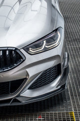 BMW 8 Series M850i 840i (With M-Package Bumper) G14 G15 G16 2018-ON with Aftermarket Parts - AE Style Carbon Fiber Front Canards from ArmorExtend