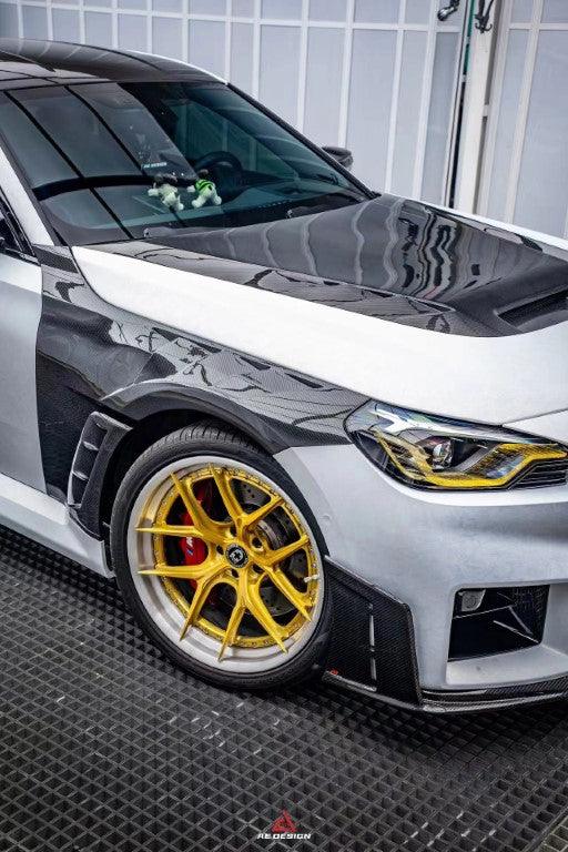 BMW M2 & M2C G87 2023 2024?with Aftermarket Parts - AE V2 Style Front Fenders Carbon Fiber from ArmorExtend