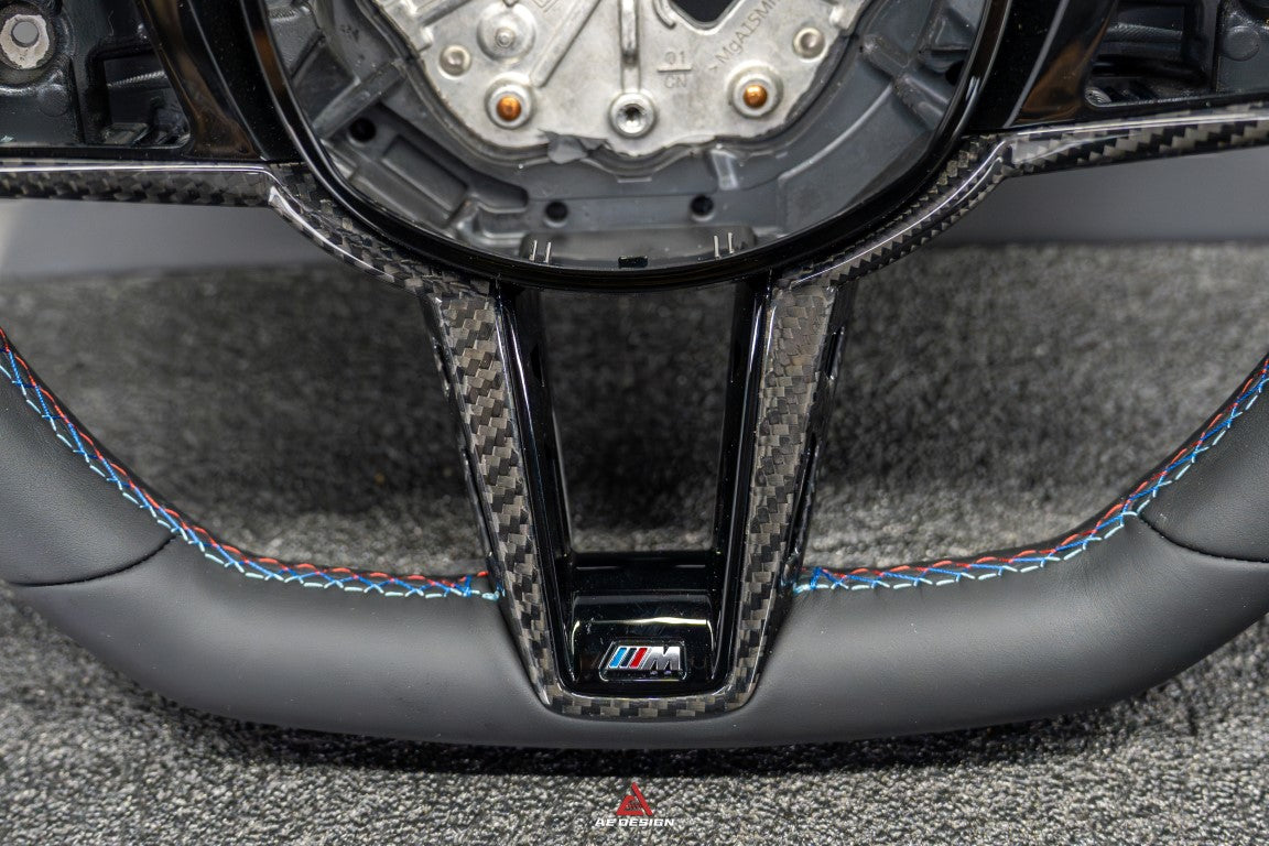 BMW M2 & M2C G87 2023 2024 with Aftermarket Parts - AE Style Steering Wheel Carbon Fiber & Black Leather from ArmorExtend