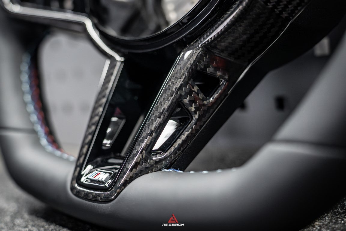 BMW M2 & M2C G87 2023 2024 with Aftermarket Parts - AE Style Steering Wheel Carbon Fiber & Black Leather from ArmorExtend
