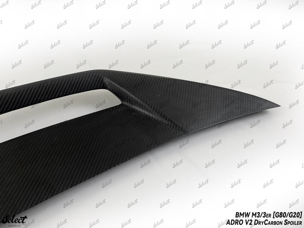 BMW M3 G80 2021-ON & 3 Series M340i 330i G20 (Fits Both Pre-LCI & LCI) 2019-ON with Aftermarket Parts - Adro V2 Style Rear Lip Ducktail Spoiler Dry Pre-preg Carbon Fiber from Aero Republic