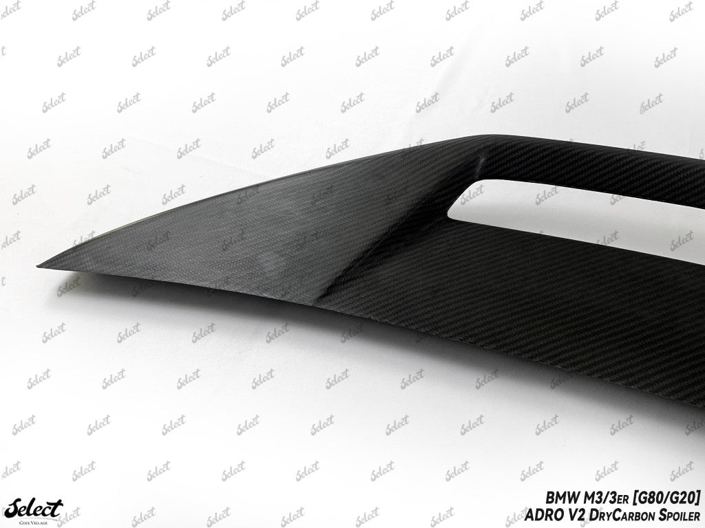 BMW M3 G80 2021-ON & 3 Series M340i 330i G20 (Fits Both Pre-LCI & LCI) 2019-ON with Aftermarket Parts - Adro V2 Style Rear Lip Ducktail Spoiler Dry Pre-preg Carbon Fiber from Aero Republic
