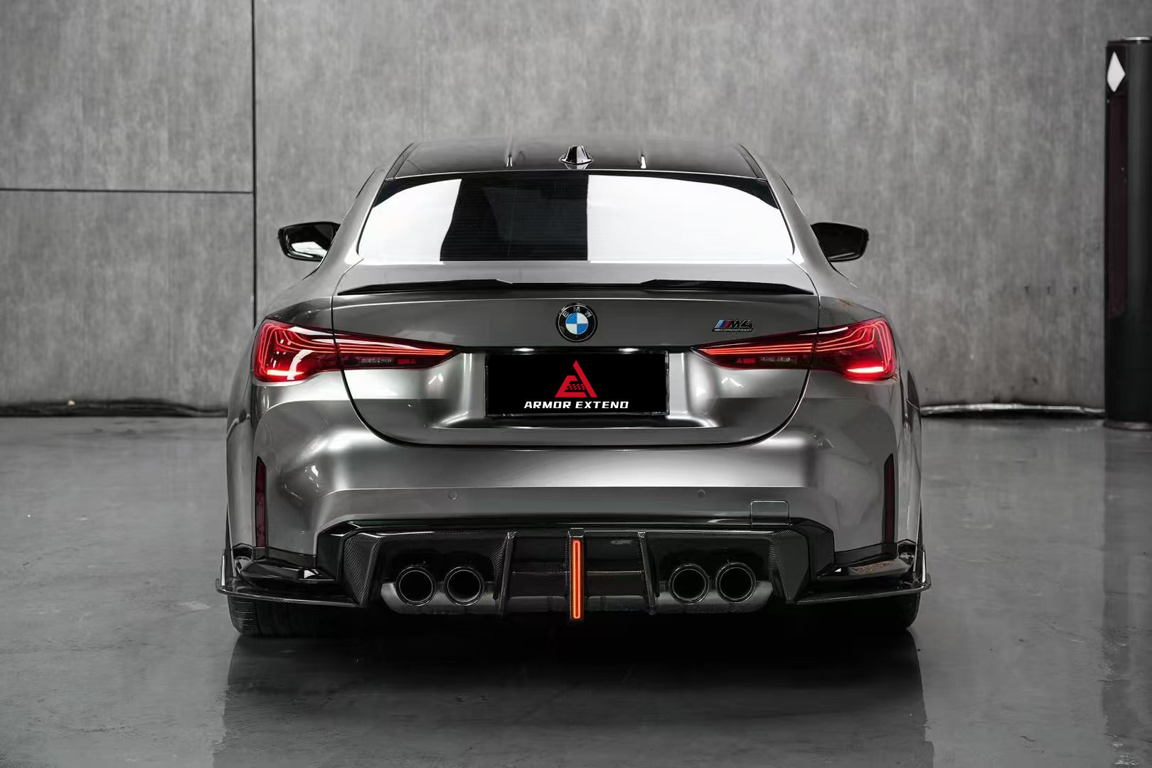 BMW M3 G80 G81 2021 2022 2023 2024 & M4 G82 G83 2021 2022 2023 2024 with Aftermarket Parts - AE V2 Style?Rear Diffuser & Canards Carbon Fiber from ?ArmorExtend