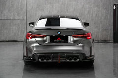 BMW M3 G80 G81 2021 2022 2023 2024 & M4 G82 G83 2021 2022 2023 2024 with Aftermarket Parts - AE V2 Style?Rear Diffuser & Canards Carbon Fiber from ?ArmorExtend