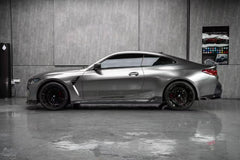 BMW M3 G80 G81 2021 2022 2023 2024 & M4 G82 G83 2021 2022 2023 2024 with Aftermarket Parts - AE Style Side Skirts Carbon Fiber?from ArmorExtend